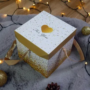 Dárková krabička Dárková krabička 15 cm - třpytky