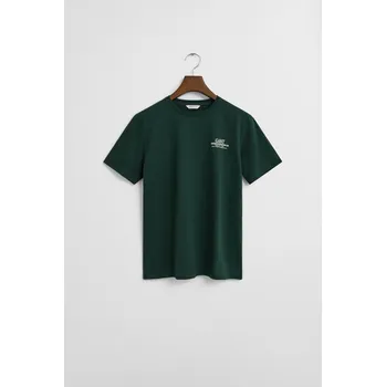 Dívčí tričko TRIČKO GANT GRAPHIC SS T-SHIRT TARTAN GREEN