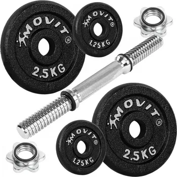 Sada jednoručních činek pro domácí i profi cvičení, celokovové, chrom / černá, 10 kg