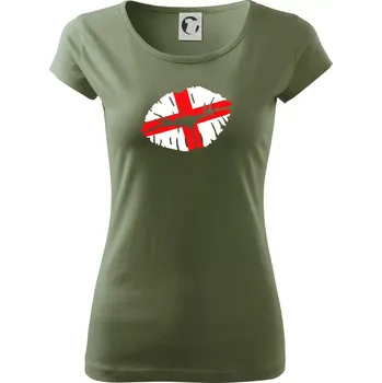 Dámské oblečení England kiss - Dámské triko Pure - M ( Khaki )