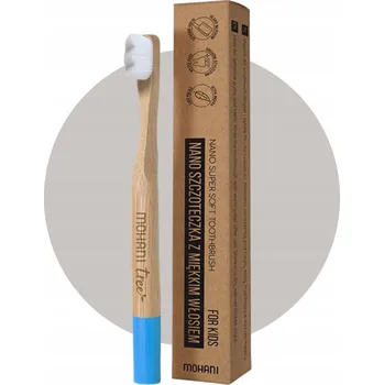 Zubní kartáček Nano bambusový kartáček na zuby pro děti Mohani - Modrý, jemný