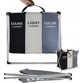 Koš na prádlo VOLNĚ STOJÍCÍ KOŠ NA PRÁDLO PRO SEGREGACI PRANÍ 3v1 3 KOMORY