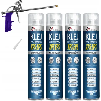 Průmyslové lepidlo PĚNA LEPIDLO NA POLYSTYREN 750 ML NÍZKOEXPANZNÍ PĚNOVÉ LEPIDLO + PISTOLE