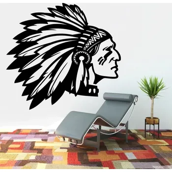 Samolepící dekorace Indian Apache - vinylová samolepka na zeď 80x74cm