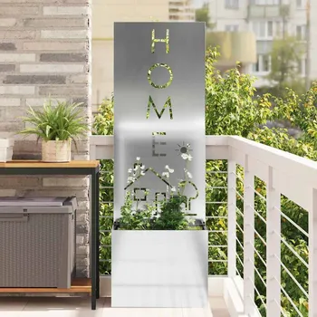 Truhlík vidaXL Soukromí na zahradě Stříbrná 50 x 140 cm Pozinkovaná ocel [876495]