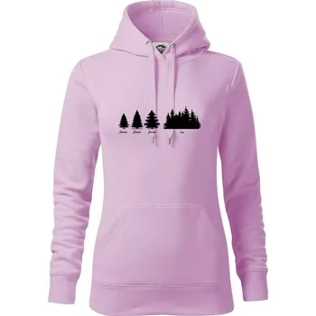 Dámská mikina Evoluce lesa - Mikina dámská Cape s kapucí - XS ( Orchid )