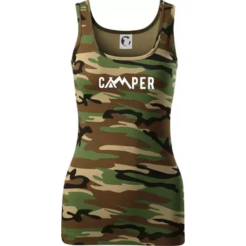 Camper nápis - Dámské Maskáčové tílko - XS ( Hnědý maskáč )