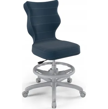 ENTELO otočná židle PRO DĚTI s podnožkou Petit, modrá Velvet, velikost 5