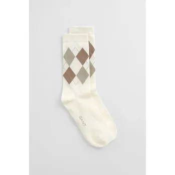Dámské oblečení PONOŽKY GANT ARGYLE CHECK SOCKS EGGSHELL