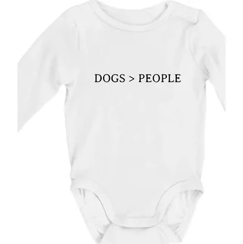 Kojenecké oblečení Dogs > People - Body kojenecké s dlouhým rukávem - Dlouhý r. do 3 měs ( Bílá )