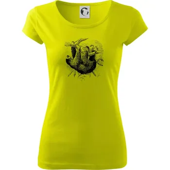 Dámské tričko Lenochod kreslený - Dámské triko Pure - S ( Limetková )