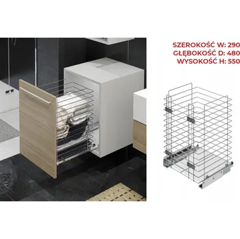 Koš na prádlo STARAX S-8052 Výsuvný koš na prádlo 350 Chrom