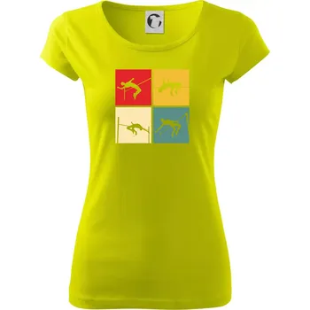 Skok do výšky vintage - Dámské triko Pure - XS ( Limetková )