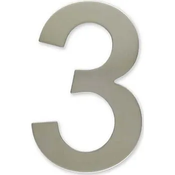 Domovní číslo Číslice "3" 100mm samolepící NEREZ