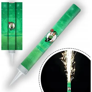Party dekorace DORTOVÁ FONTÁNA s fontánou na narozeninový dort BASKETBAL BOSTON CELTICS 12cm