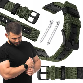 Řemínek na hodinky Řemínek ChronSmarta pro chytré hodinky Realme Watch S2, textilní řemínek, khaki