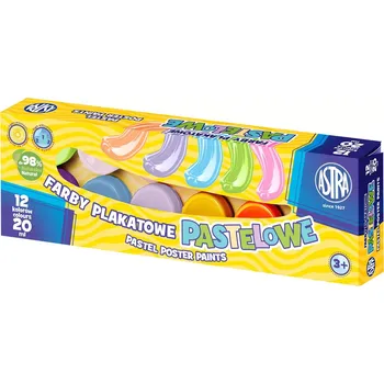Vodová barva Astra temperové barvy 12 x 20 ml pastelové