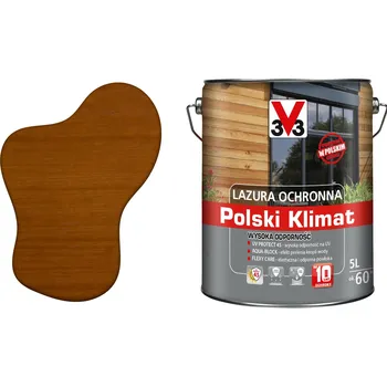 barva a nátěr na dřevo Lazura V33 vysoká odolnost Polský klimat 10 let Dub světlý 5L