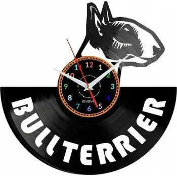 Hodiny BULTERIÉR HODINY NÁSTĚNNÉ DEKORATIVNÍ MODERNÍ VINYLOVÁ DESKA VINYL JAKO DÁREK