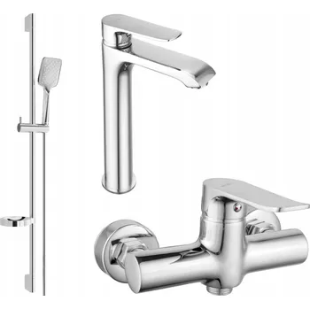 Vodovodní baterie Jednopáková nástěnná sprchová baterie Mexen Pecos, stříbrná