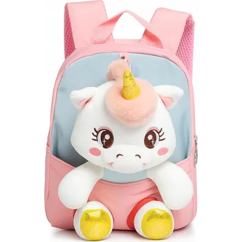 Dětský batoh BATOH S MASKOTKOU PRO PŘEDŠKOLÁKA DĚTSKÝ JEDNOROŽEC BATŮŽEK 2V1 MEDVÍDEK