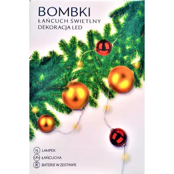 Vánoční dekorace SVĚTELNÝ ŘETĚZ LED DEKORACE VÁNOČNÍ BAŇKY VÁNOČNÍ 1.8m