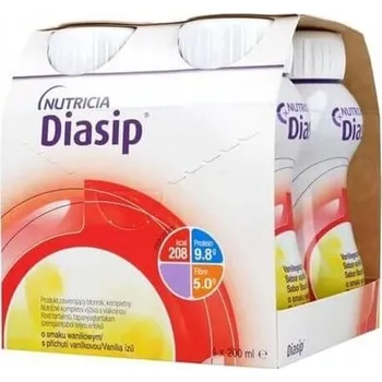 Speciální výživa Diasip s vanilkovou příchutí, nutriční nápoj 4 x 200 ml