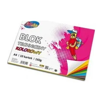 Blok Blok techniczny A4 160g kolorowy 10 kartek