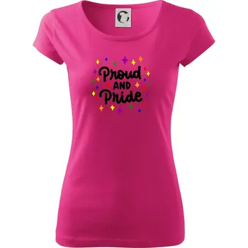 Dámské tričko Proud and pride hvězdy - Dámské triko Pure - 3XL ( Purpurová )