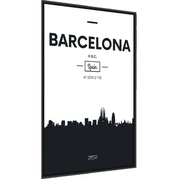 Obraz Plakát na zeď Město BARCELONA Obrys 30x40 v rámu 30 x 40 cm