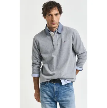Pánská košile POLOKOŠILE GANT REG CHAMBRAY HEAVY RUGGER GREY MELANGE