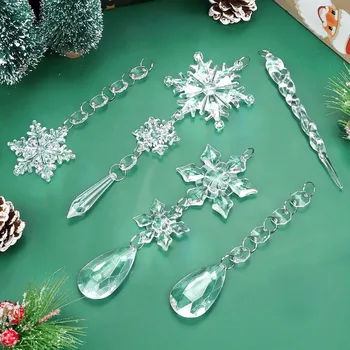 Vánoční dekorace Vánoční ozdoby na stromeček 5 ks - ledové ornamenty