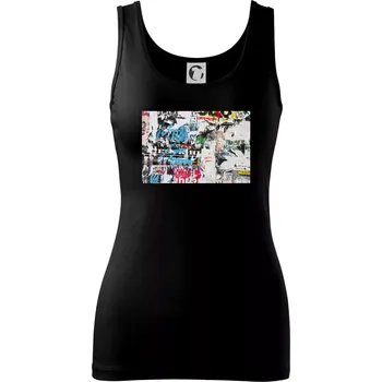 Dámské tričko Otrhaná nástěnka - Dámské tílko - XS ( Černá )