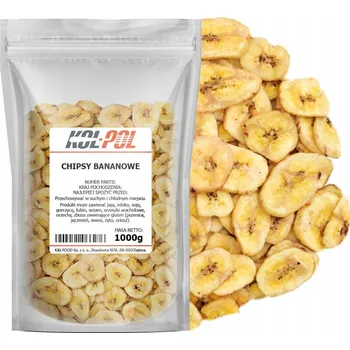 Sušené ovoce Banánové Chipsy 1kg - Sušené banány, křupavá svačinka Kol-pol 1000 g