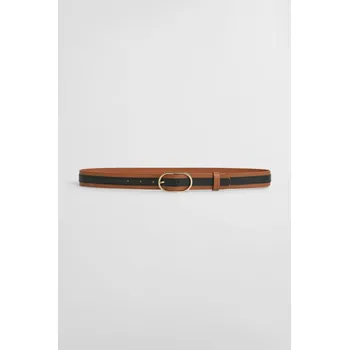 Opasek OPASEK GANT STRIPE LEATHER BELT COGNAC