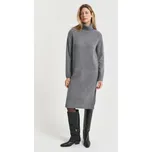 ŠATY GANT DETAIL TURTLENECK DRESS CHARCOAL MELANGE