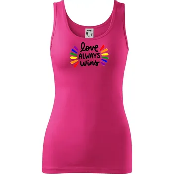 Dámské oblečení Love always win - čáry - Dámské tílko - S ( Purpurová )