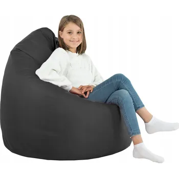 Taburet ČERNÝ VAK XL EKO KŮŽE TABURET KŘESLO