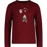 TOP GANT DOG AND SNOWFLAKES PRINT LS TOP PLUMPED RED