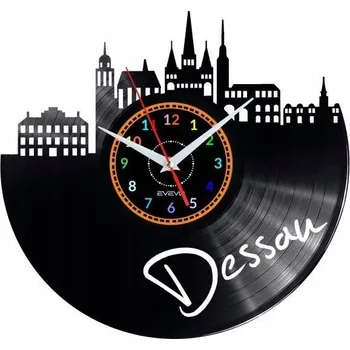 Hodiny DESSAU NÁSTĚNNÉ HODINY DEKORATIVNÍ MODERNÍ VINYLOVÁ DESKA