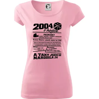 Dámské tričko 2004 v kostce - Dámské triko Pure - XS ( Růžová )