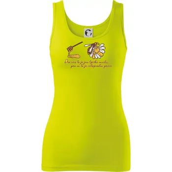 Dámské tričko Včela - lžička medu - Dámské tílko - 2XL ( Limetková )