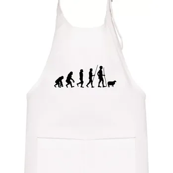 Kuchyňská zástěra Evoluce pastevec ovcí - Dětská zástěra na vaření - Univerzální velikost ( Bílá )