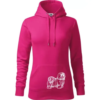 Dámská mikina Shih-tzu - chlupatý - Mikina dámská Cape s kapucí - XL ( Purpurová )