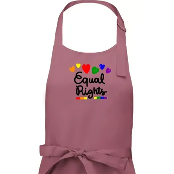 Kuchyňská zástěra Equal Rights - srdíčka - Pánská zástěra na vaření - Univerzální velikost ( Starorůžová )