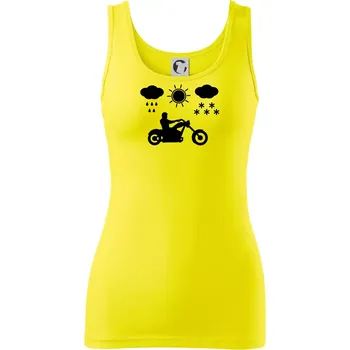 Dámské tričko Motorkář za každého počasí - chopper - Dámské tílko - S ( Citrónová )