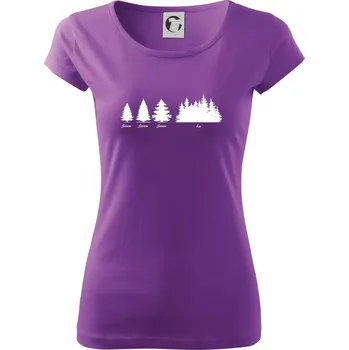 Dámské tričko Evoluce lesa - Dámské triko Pure - 3XL ( Fialová )