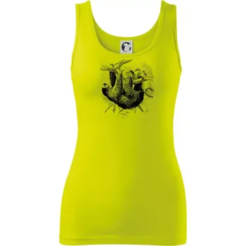 Dámské tričko Lenochod kreslený - Dámské tílko - 2XL ( Limetková )