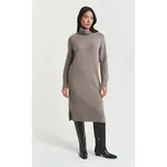 ŠATY GANT DETAIL TURTLENECK DRESS TAUPE BEIGE