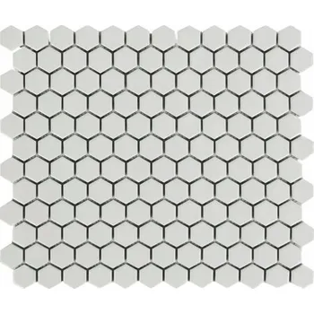 Obklad Keramická mozaika bílá HEXAGON 102 mini, bílá matná mozaika